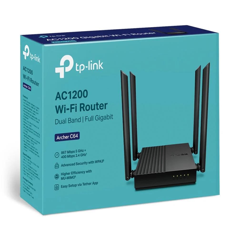 TP-Link Archer C64 AC1200 Wireless MU-MIMO WiFi Router - Image 7