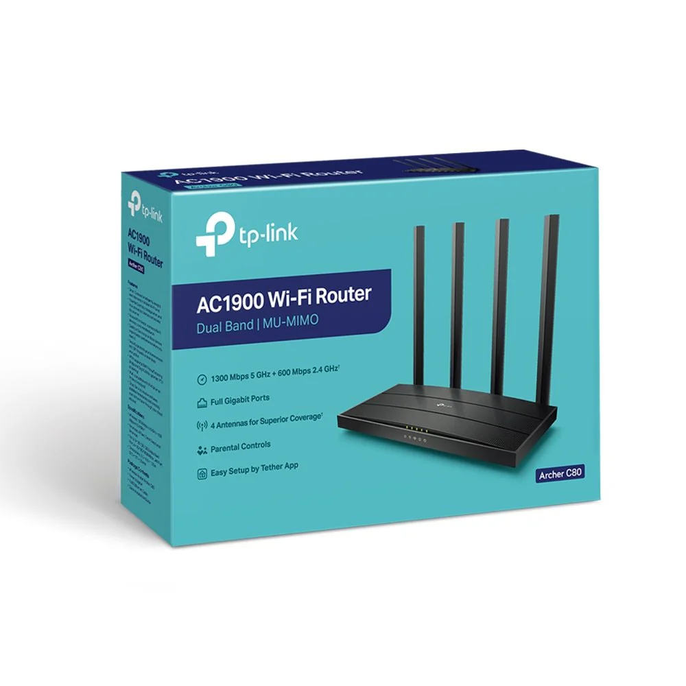TP-Link Archer C80 AC1900 Wireless MU-MIMO Wi-Fi Router - Image 4