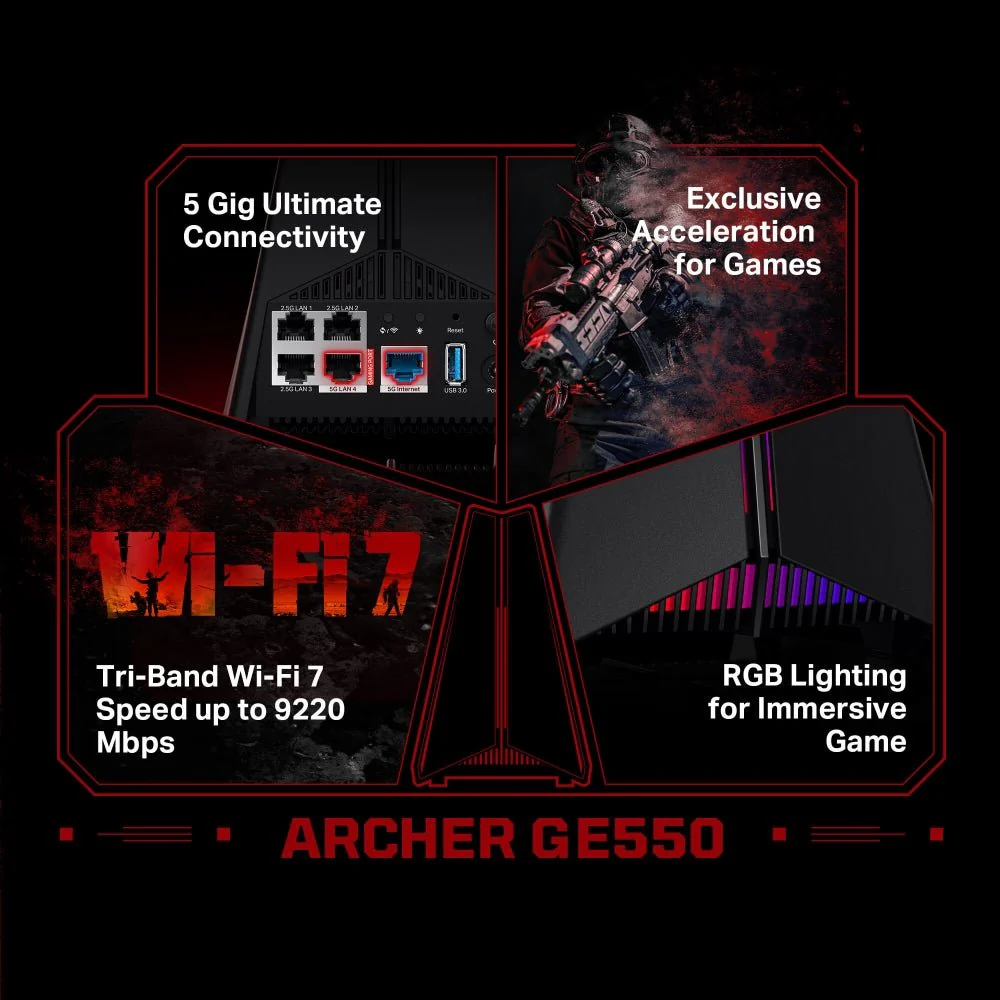 TP-Link Archer GE550 BE9300 Tri-Band Wi-Fi 7 Gaming Router - Image 9