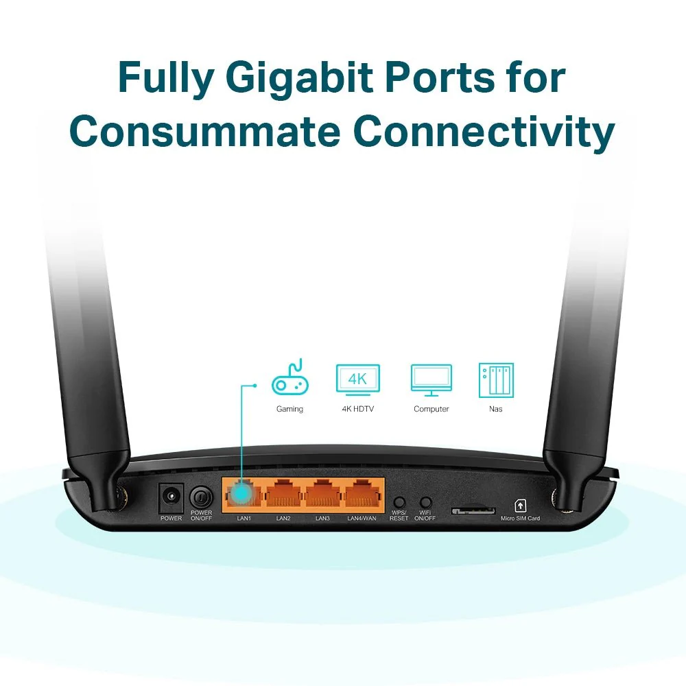 TP-Link Archer MR600 4G+ Cat6 AC1200 Wireless Dual Band Gigabit Router - Image 6
