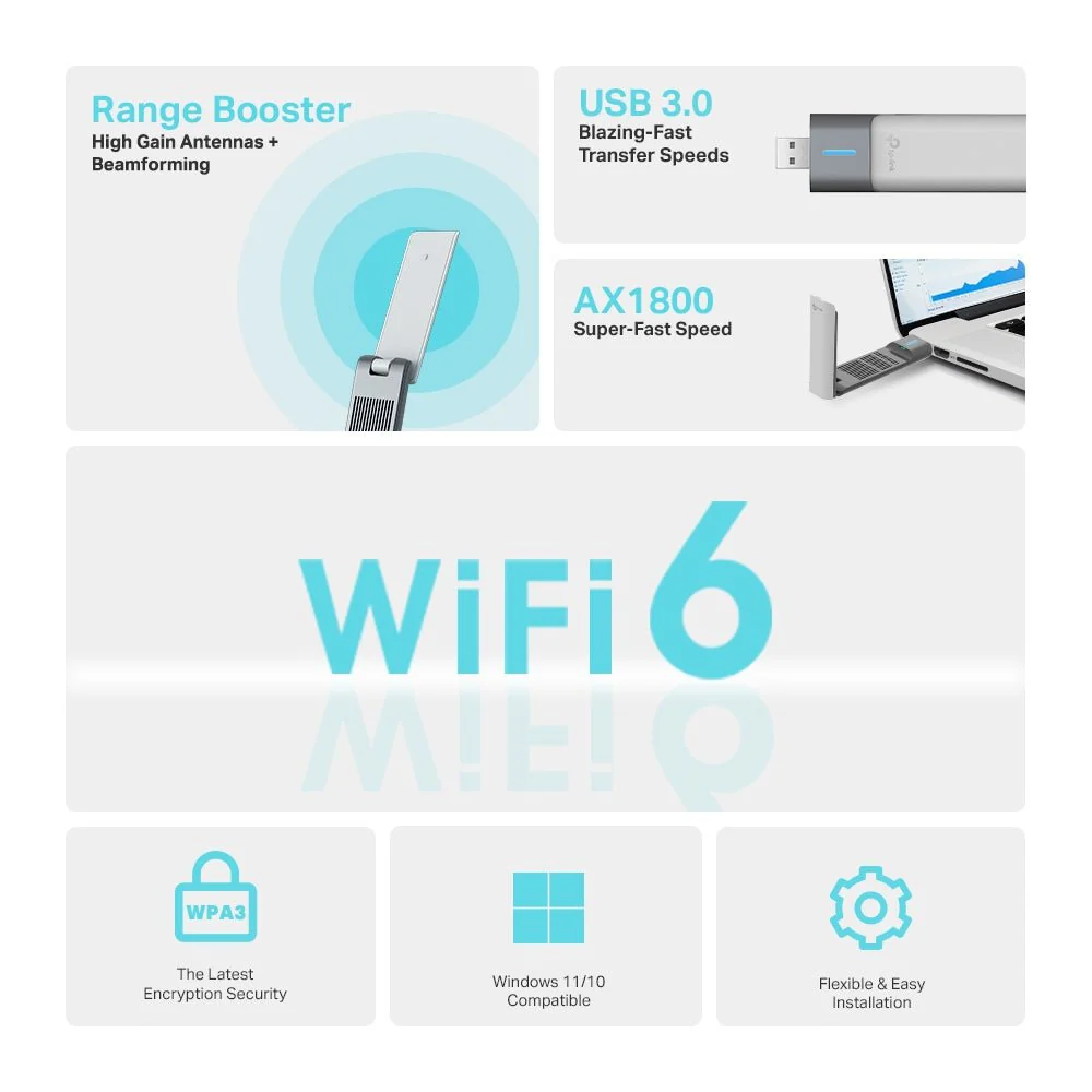 TP-Link Archer TX20UH AX1800 High Gain Wi-Fi 6 USB Adapter - Image 3