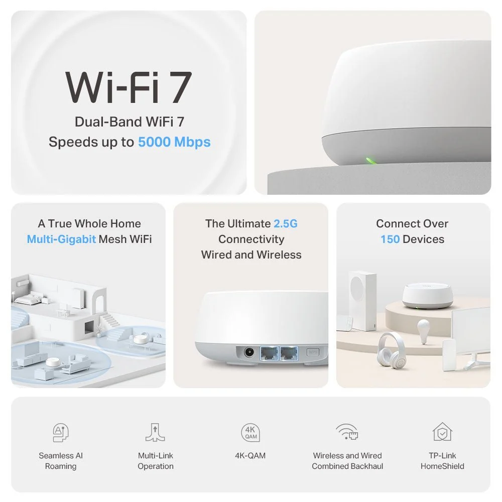 TP-Link Deco BE25 Pro BE5000 Whole Home Mesh WiFi 7 - Image 3