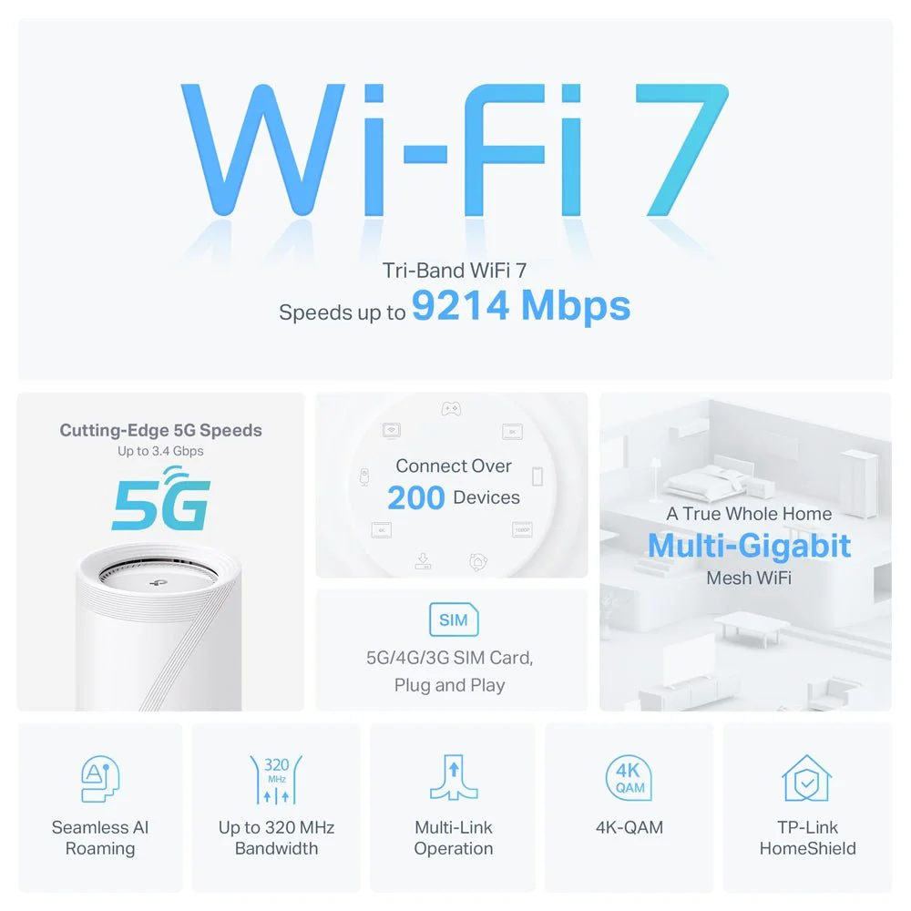 TP-Link Deco BE65-5G 5G BE11000 Tri-Band Whole Home Mesh Wi-Fi 7 - Image 4