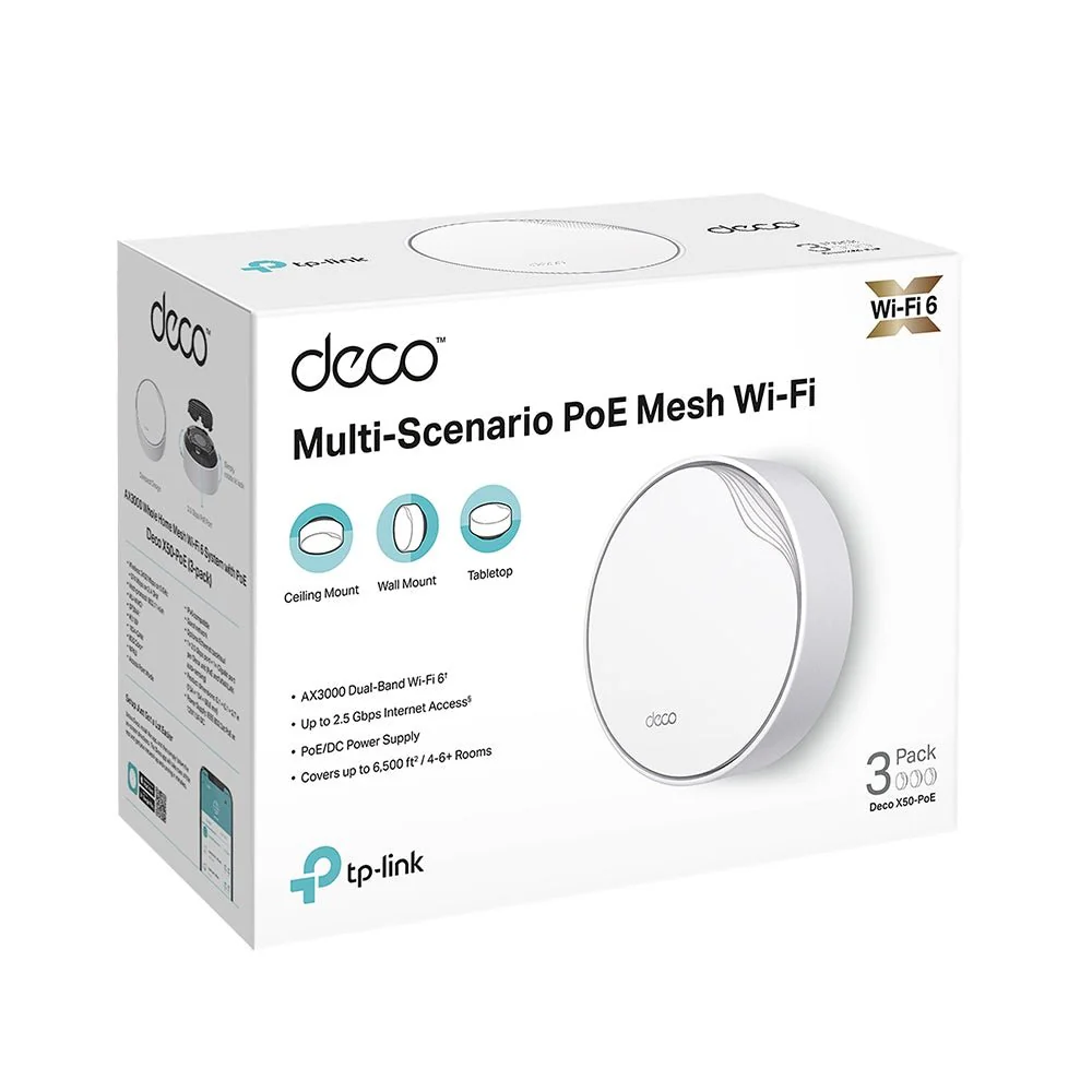TP-Link Deco X50-PoE AX3000 Whole Home Mesh WiFi 6 System with PoE - Image 12