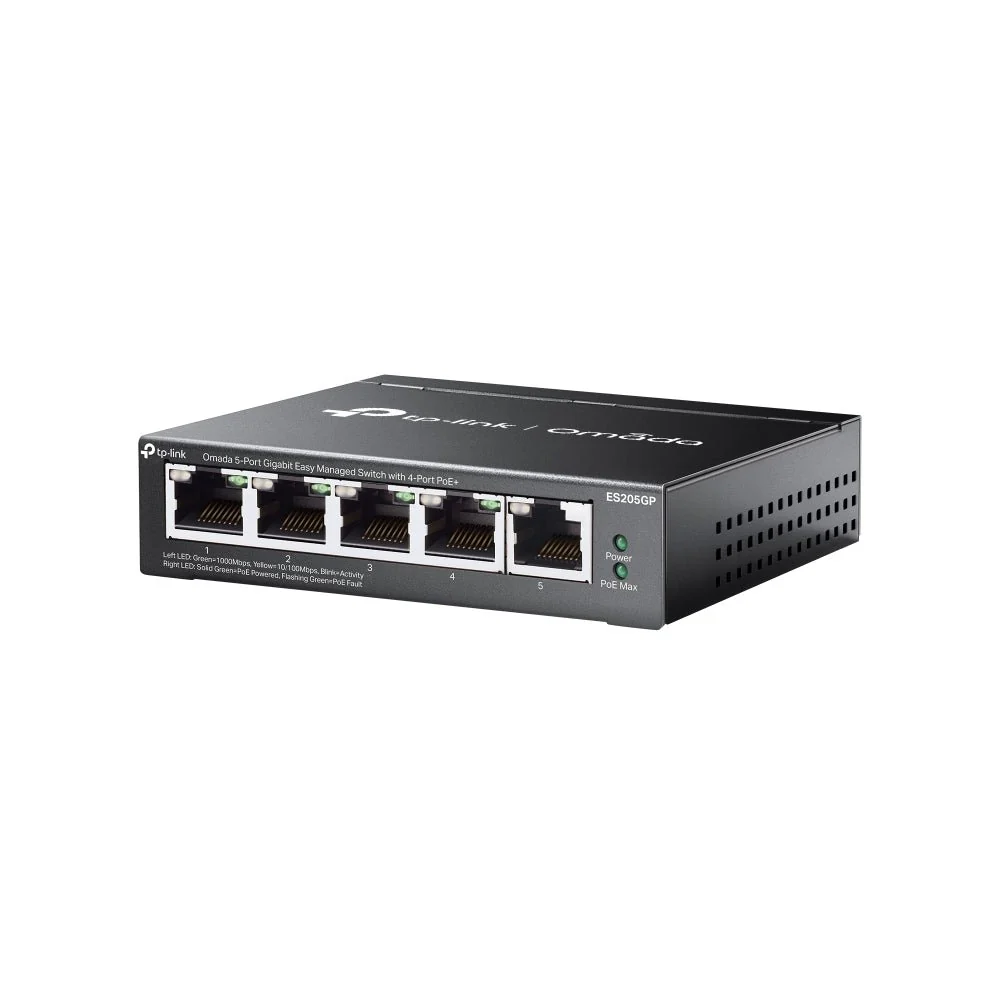 TP-Link ES205GP Omada 5-Port Gigabit Easy Managed Switch with 4-Port PoE+ - Image 3