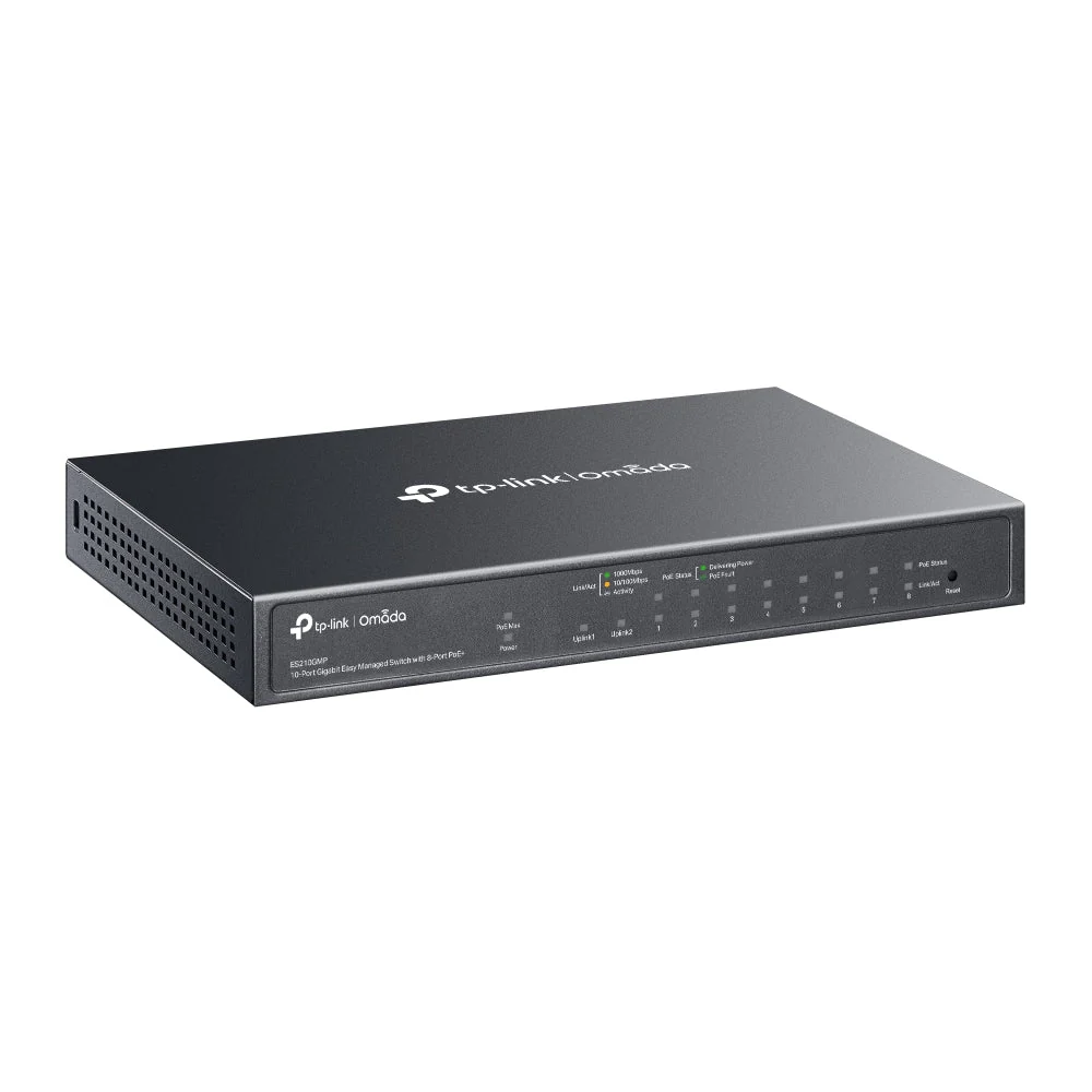 TP-Link ES210GMP Omada 10-Port Gigabit Easy Managed 250m Long Range POE Switch with 8-Port PoE+ - Image 3