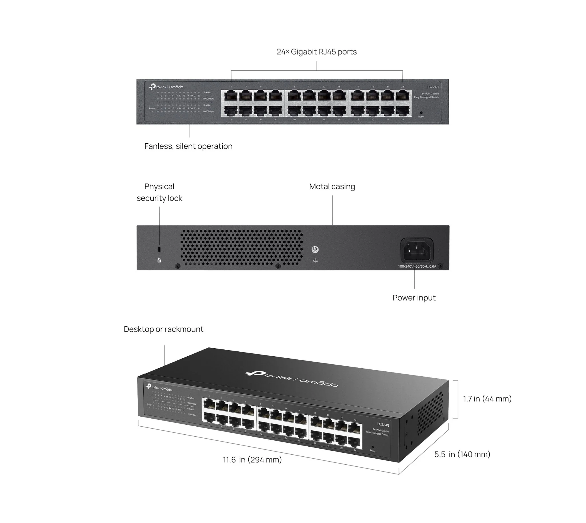 TP-Link ES224G Omada 24-Port Gigabit Easy Managed Switch - Image 7