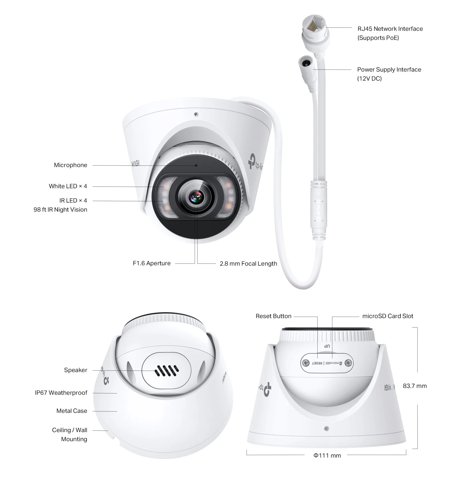 TP-Link InSight S445 VIGI 4MP Full-Color Turret Network Camera - Image 7