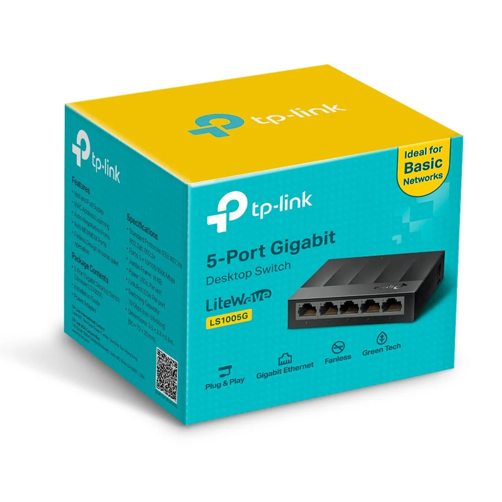 TP-Link LS1005G 5-Port 10/100/1000Mbps Desktop Network Switch - Image 5