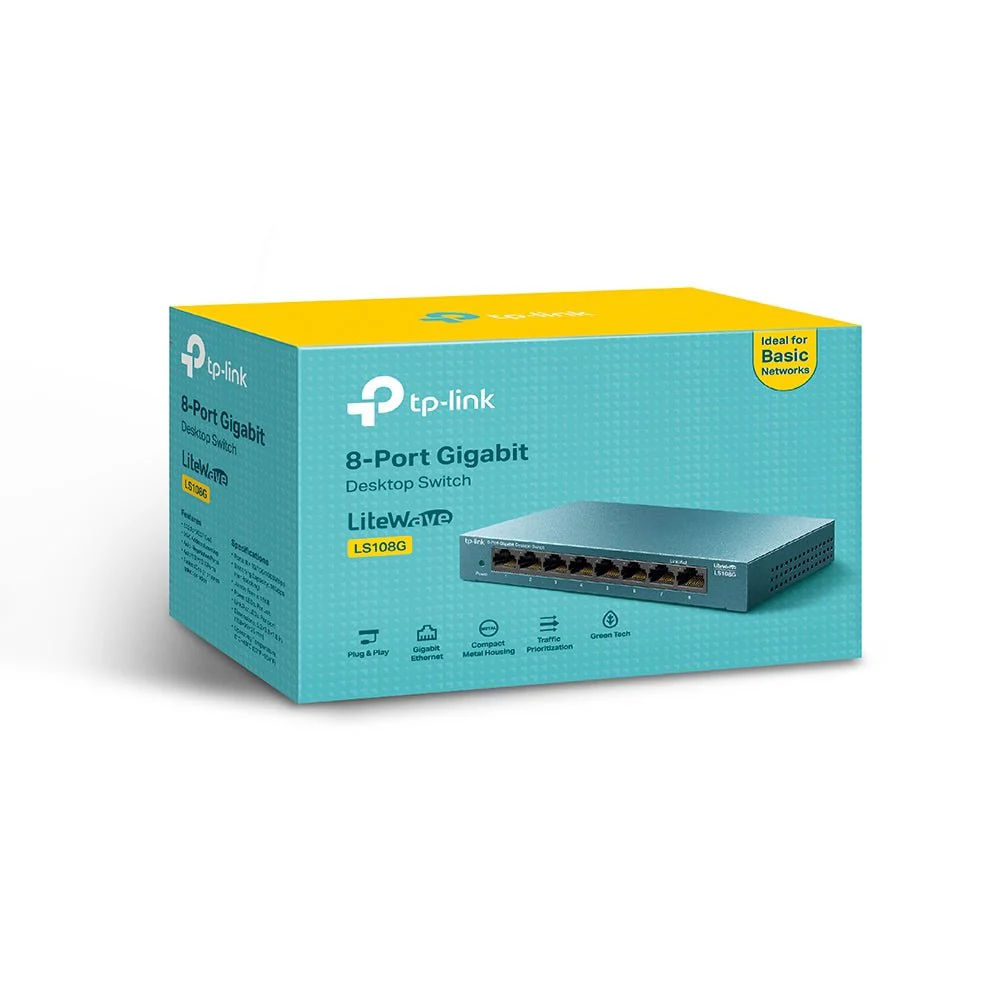 TP-Link LS108G 8-Port 10/100/1000Mbps Desktop Network Switch - Image 7