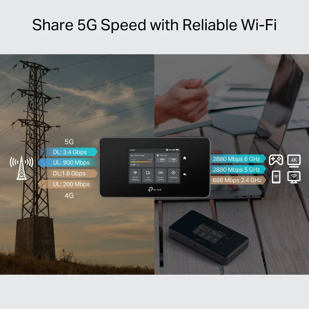 TP-Link M8550 5G Portable Battery Mobile Wi-Fi 6E Router - Image 6