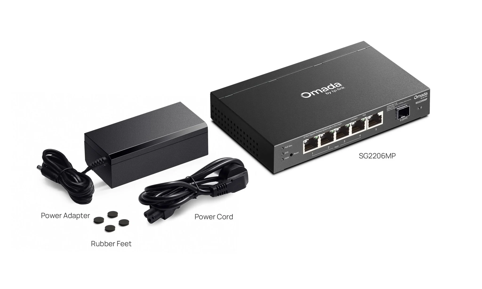 TP-Link SG2206MP Omada Access 6-Port Gigabit Switch with 4-Port PoE+ - Image 6