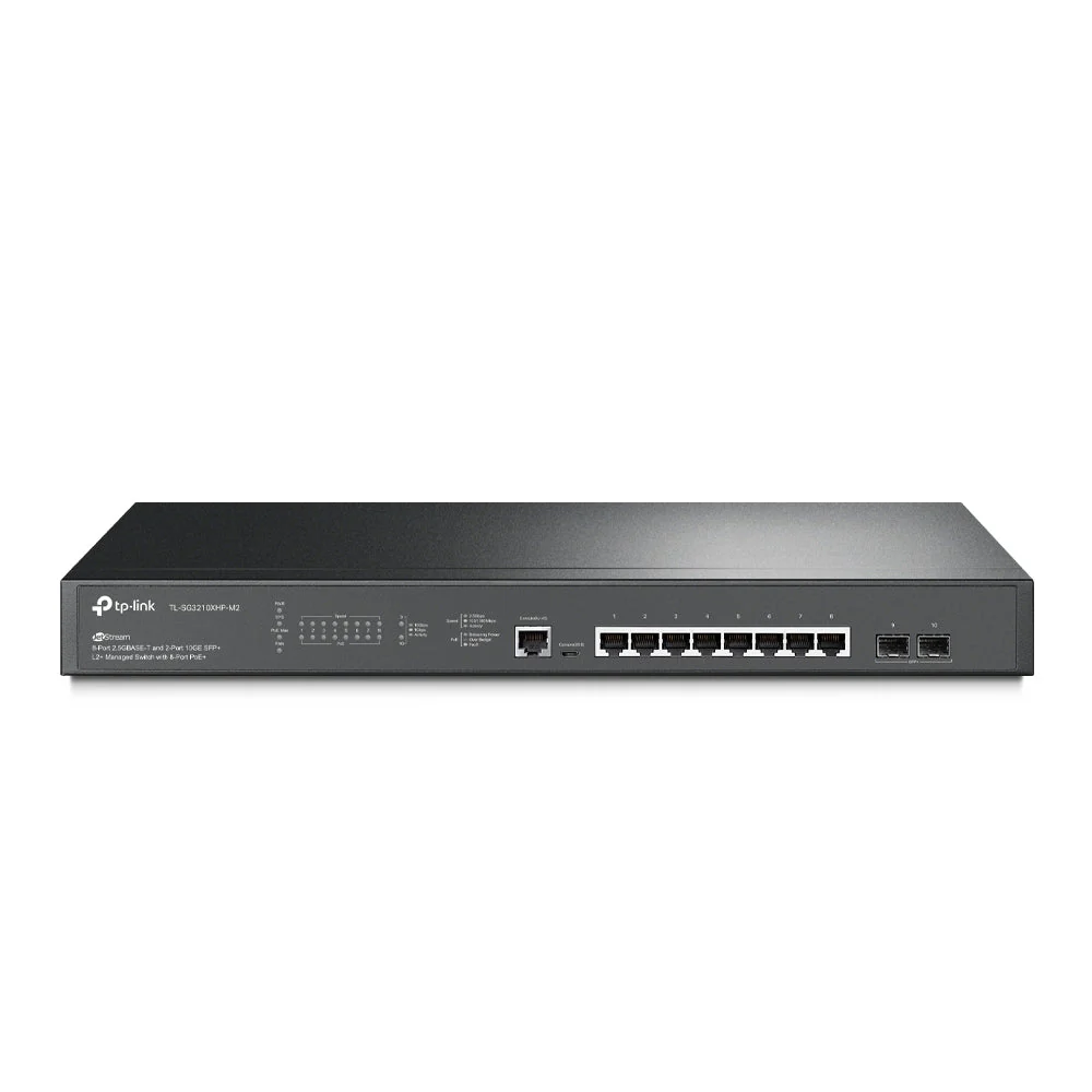 TP-Link SG3210XHP-M2 JetStream 8-Port 2.5GBASE-T and 2-Port 10GE SFP+ L2+ Managed Switch with 8-Port PoE+ (TL-SG3210XHP-M2)