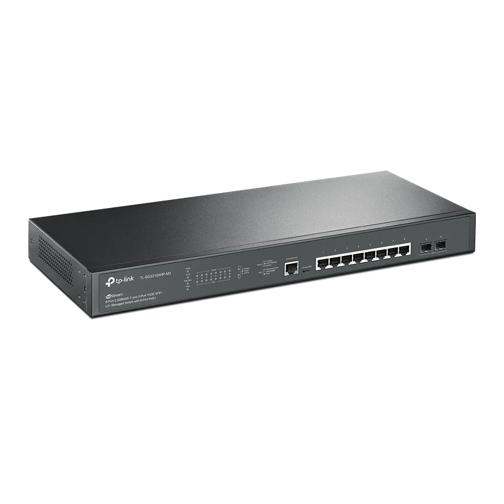 TP-Link SG3210XHP-M2 JetStream 8-Port 2.5GBASE-T and 2-Port 10GE SFP+ L2+ Managed Switch with 8-Port PoE+ (TL-SG3210XHP-M2) - Image 2