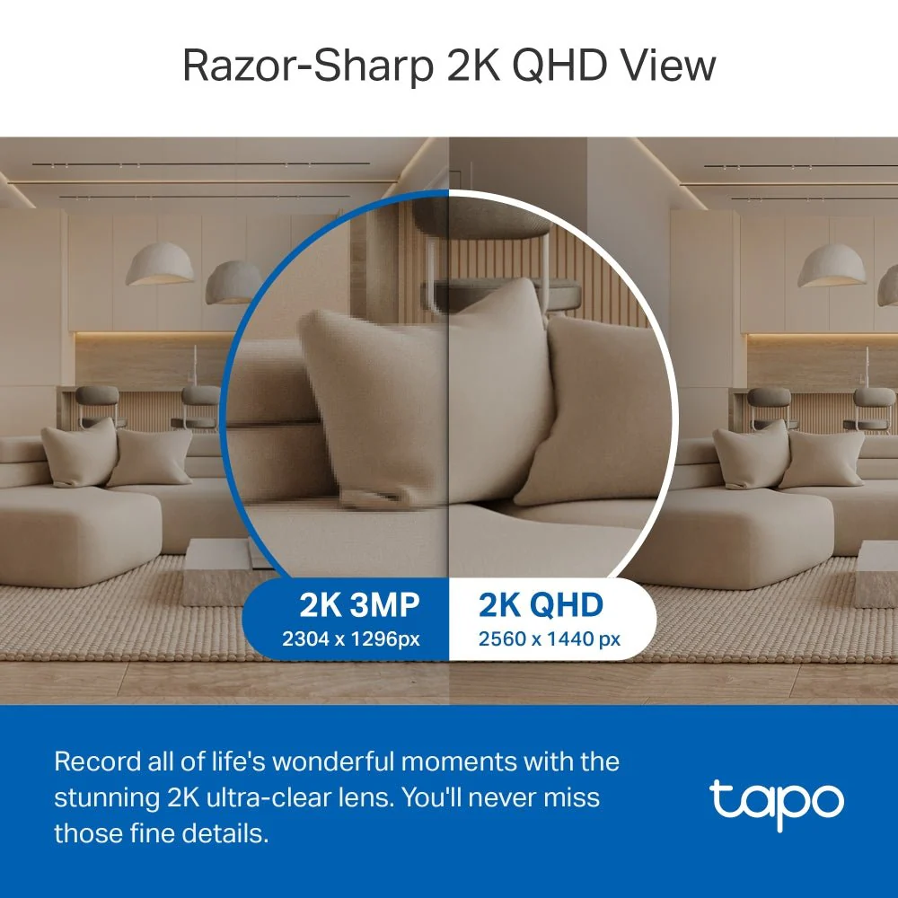 TP-Link Tapo C220 4MP 2K QHD WiFi 360º Pan Tilt IP Camera - Image 3