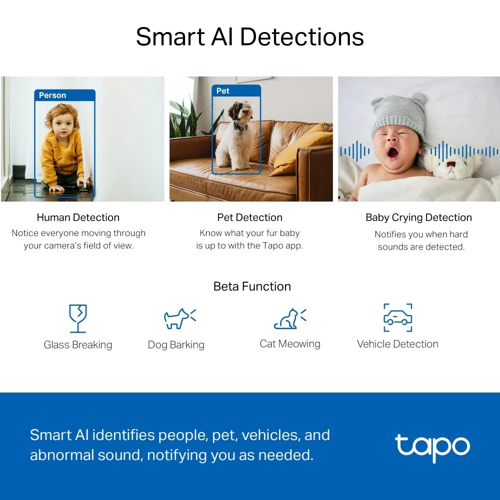 TP-Link Tapo C220 4MP 2K QHD WiFi 360º Pan Tilt IP Camera - Image 5