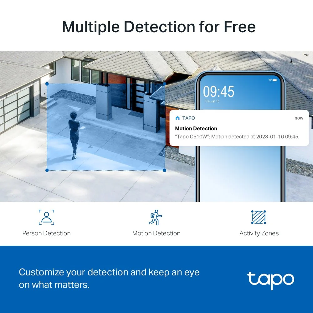 TP-Link Tapo C510W 3MP 2K HD WiFi Outdoor 360º Pan Tilt IP Camera - Image 5