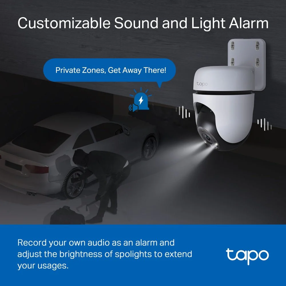 TP-Link Tapo C510W 3MP 2K HD WiFi Outdoor 360º Pan Tilt IP Camera - Image 8