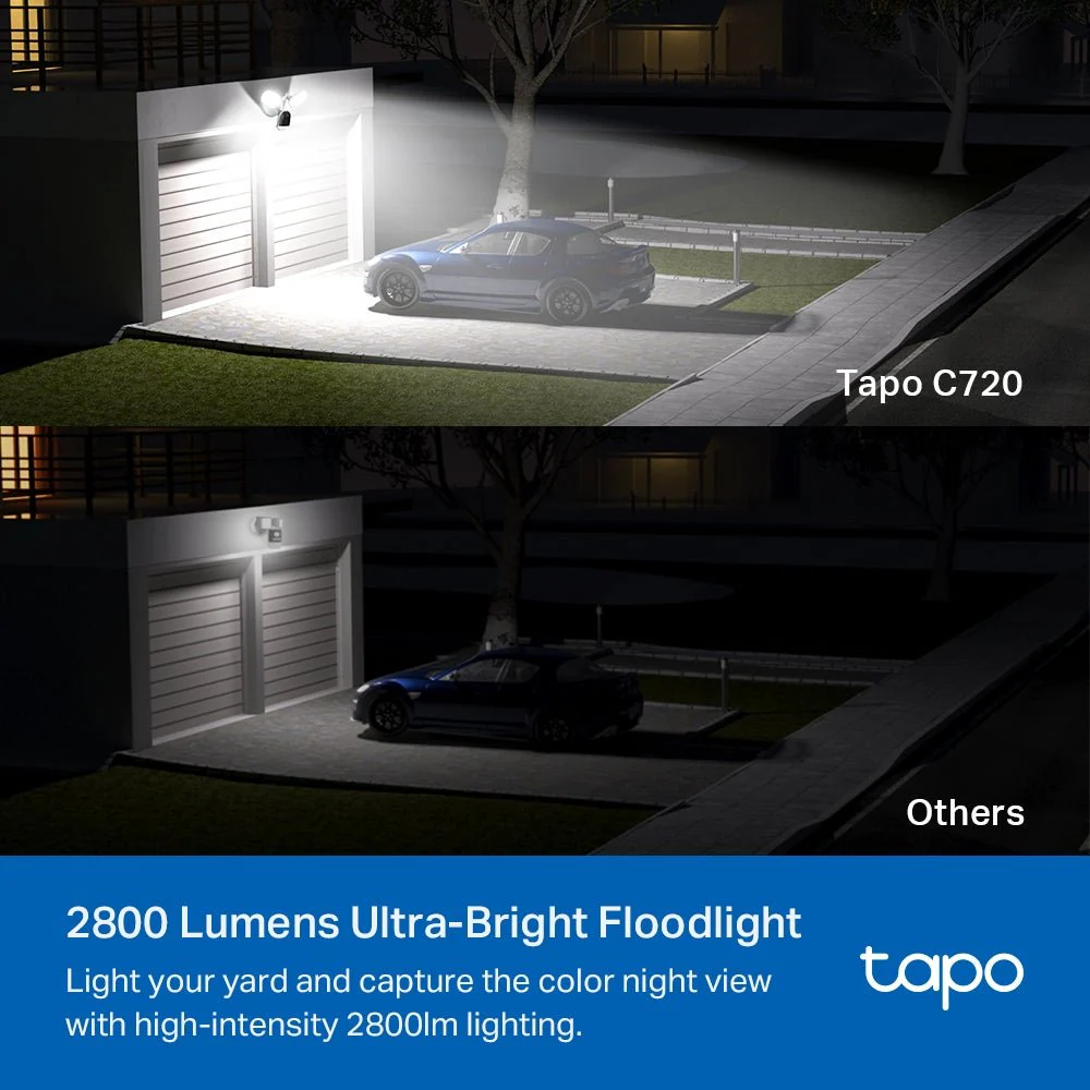 TP-Link Tapo C720 4MP 2K QHD WiFi Smart Floodlight Camera - Image 4