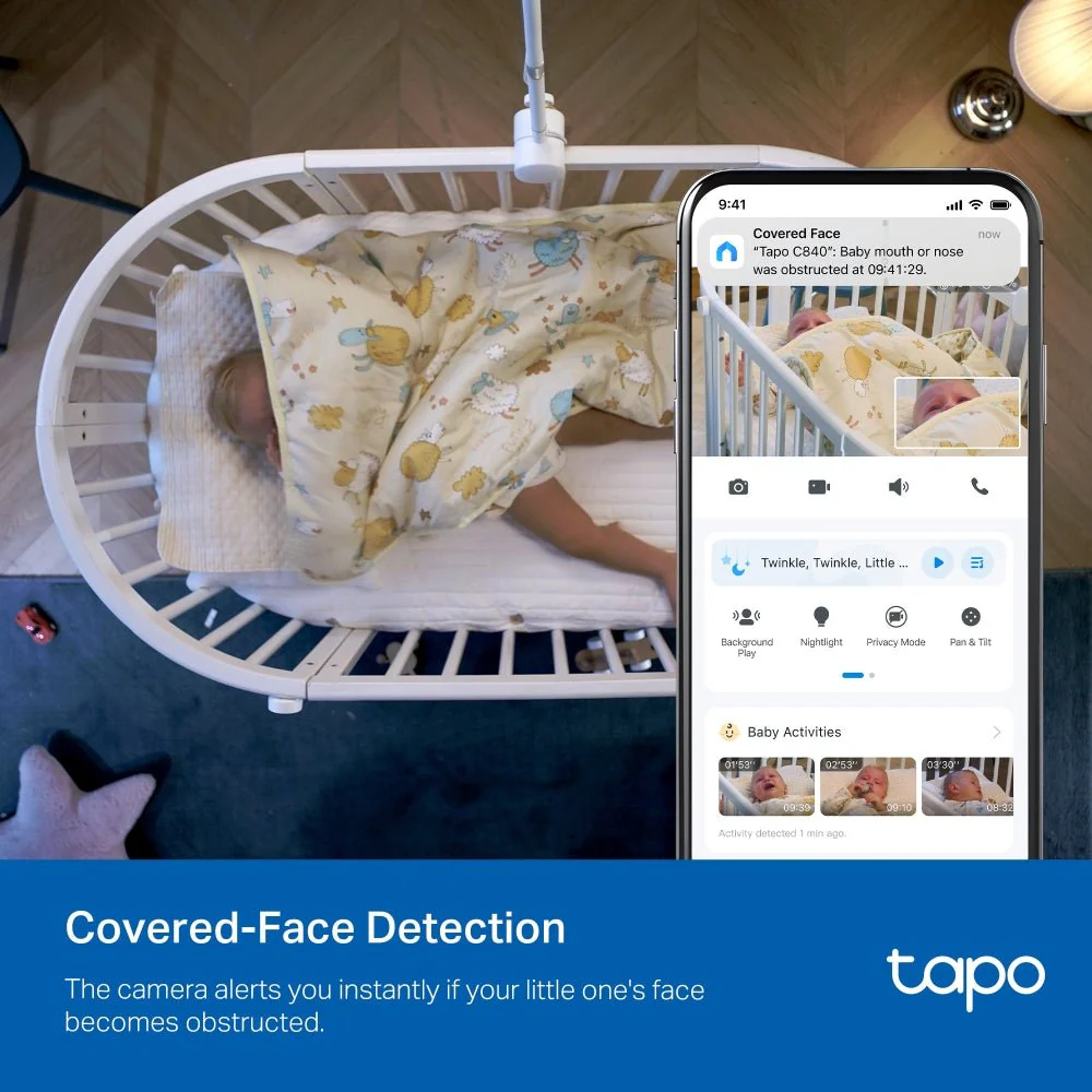 TP-Link Tapo C840 4MP 2K QHD Wi-Fi Pan Tilt Dual Lens Smart AI Baby Monitor - Image 18