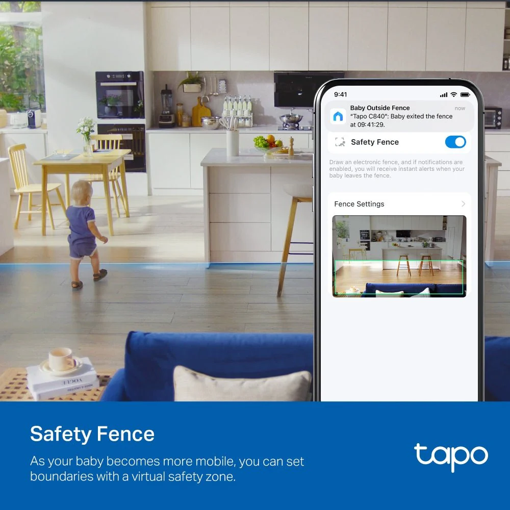 TP-Link Tapo C840 4MP 2K QHD Wi-Fi Pan Tilt Dual Lens Smart AI Baby Monitor - Image 19
