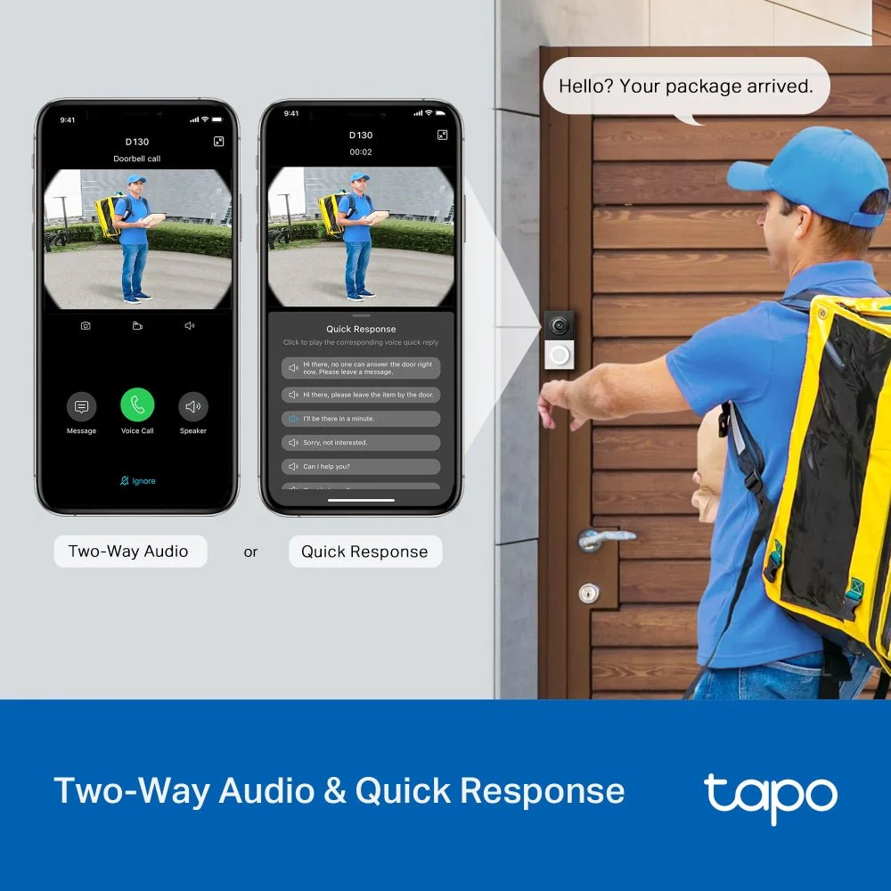 TP-Link Tapo D130 5MP 2K Smart Wired Video Doorbell - Image 8
