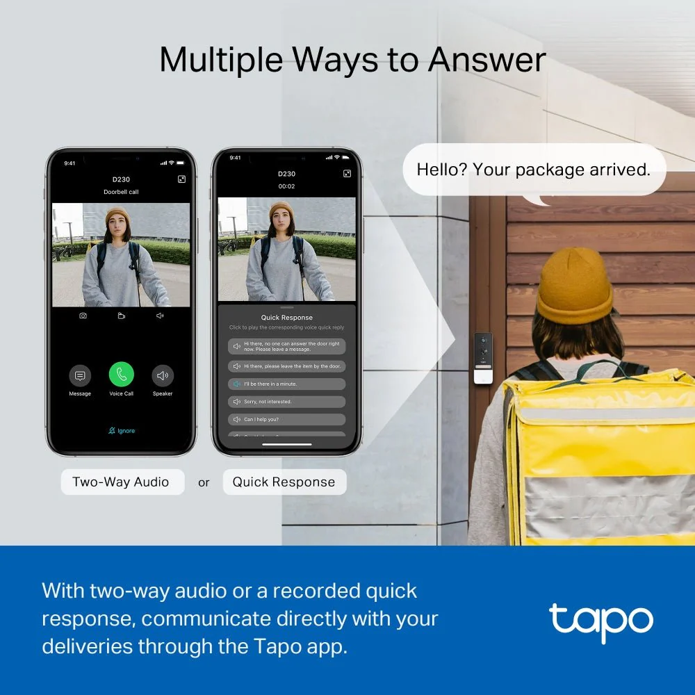 TP-Link Tapo D230S1 Smart Battery Video Doorbell - Image 8