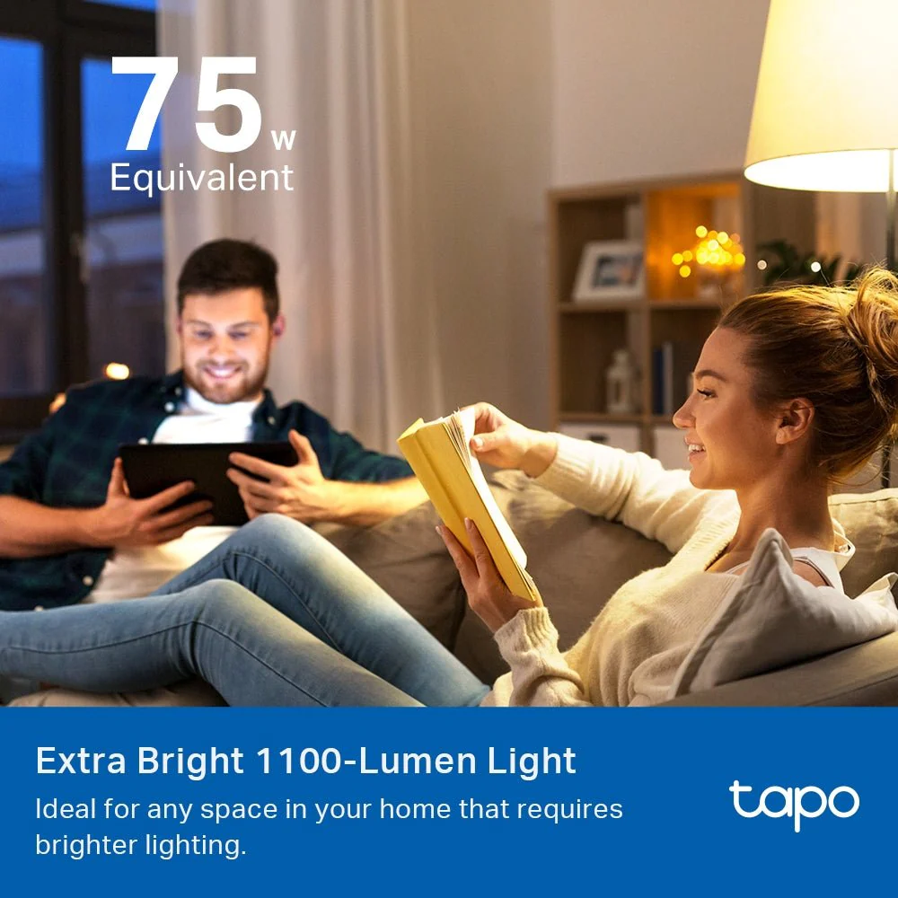 TP-Link Tapo L535E Smart Wi-Fi Multicolor A19 E26 Light Bulb 1100 Lumens - Image 3