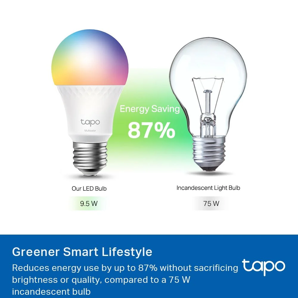 TP-Link Tapo L535E Smart Wi-Fi Multicolor A19 E26 Light Bulb 1100 Lumens - Image 9