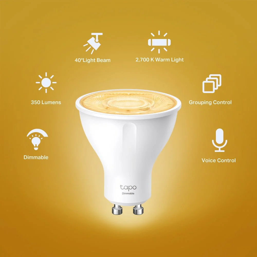 TP-Link Tapo L610 Smart Wi-Fi Dimmable GU10 Spotlight - Image 4
