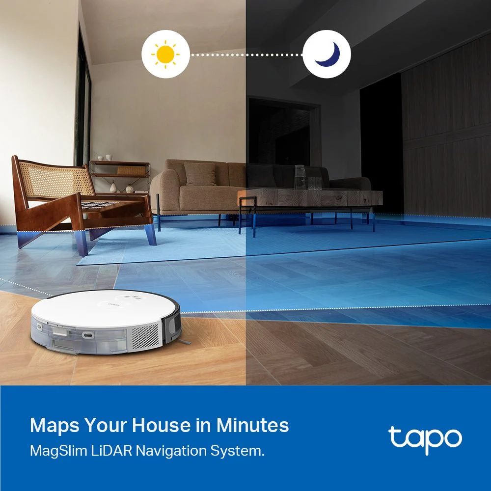 TP-Link Tapo RV20 Plus MagSlim LiDAR Navigation Robot Vacuum + Smart Auto-Empty Dock - Image 8