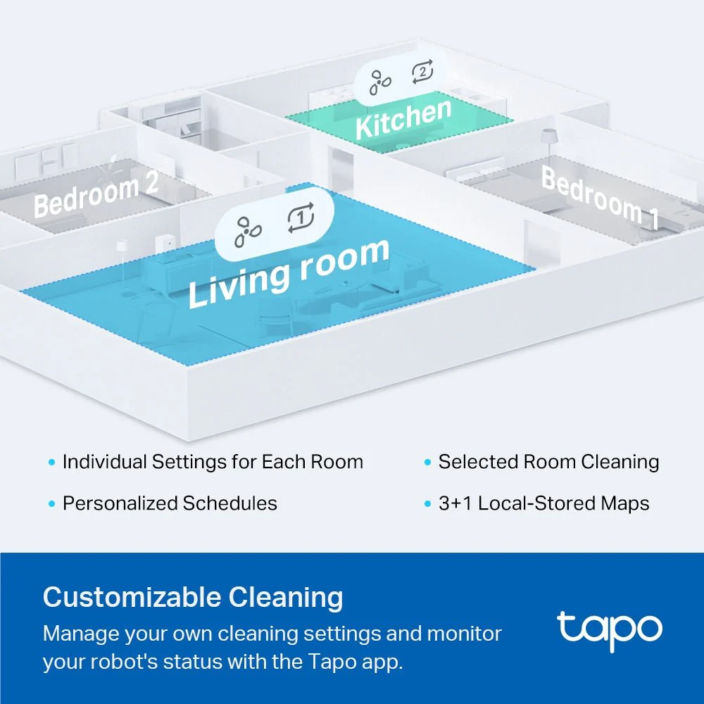 TP-Link Tapo RV20 Plus MagSlim LiDAR Navigation Robot Vacuum + Smart Auto-Empty Dock - Image 9