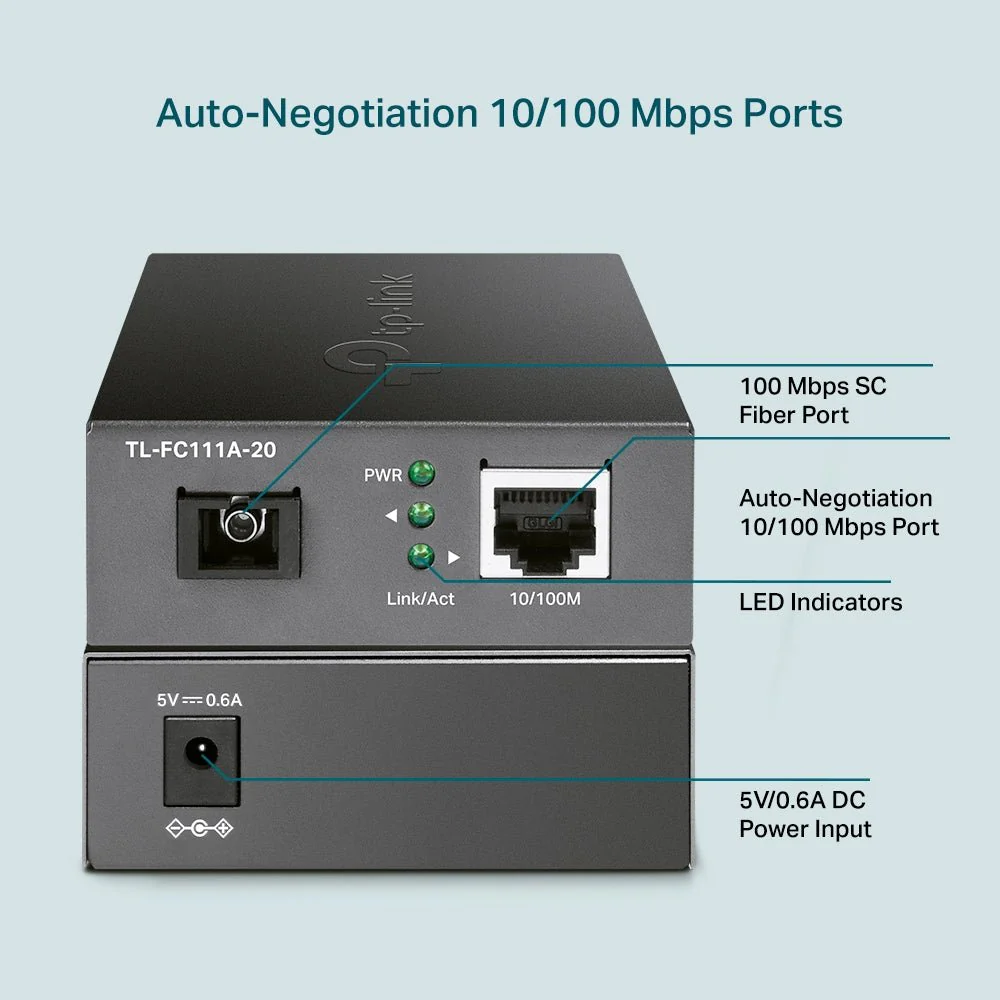 TP-Link TL-FC111A-20 10/100 Mbps WDM Media Converter - Image 3