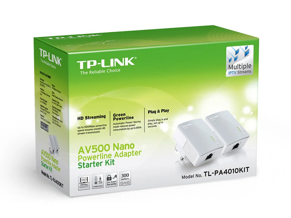 TP-Link TL-PA4010 KIT AV500 Nano Powerline Adapter Starter Kit - Image 2