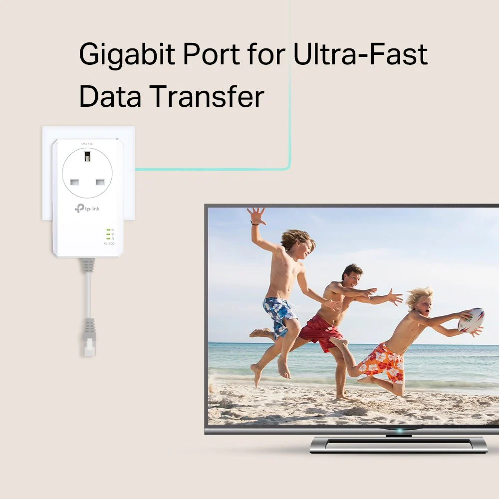 TP-Link TL-PA7017P KIT AV1000 Gigabit Passthrough Powerline Starter Kit - Image 4