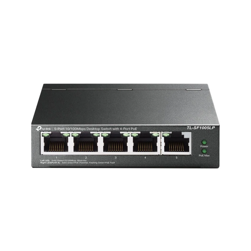 TP-Link TL-SF1005LP 5-Port 10/100Mbps 250m Long Range PoE Unmanaged Switch