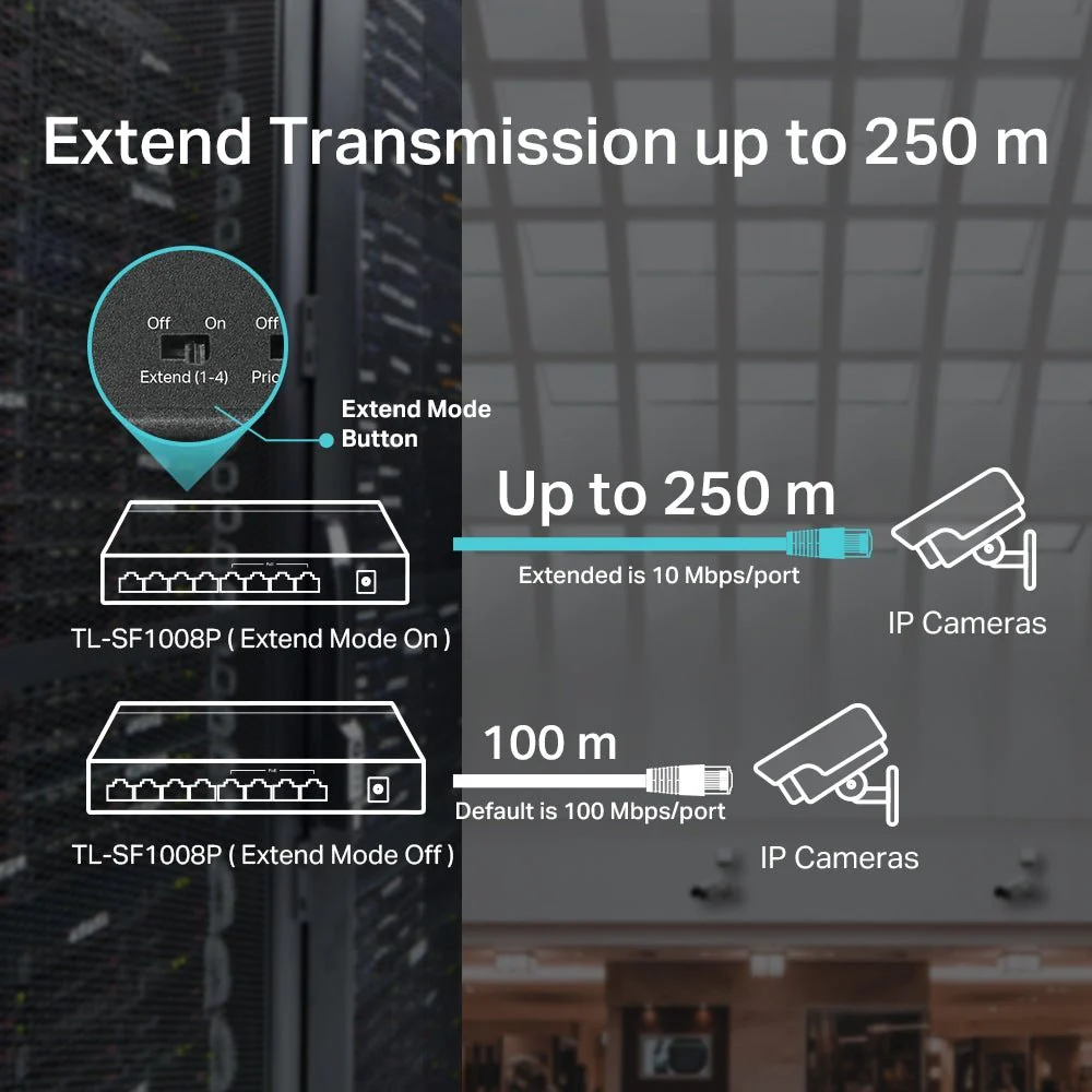 TP-Link TL-SF1008P 8-Port 10/100Mbps with 4-Port PoE+ Unmanaged Switch - Image 6