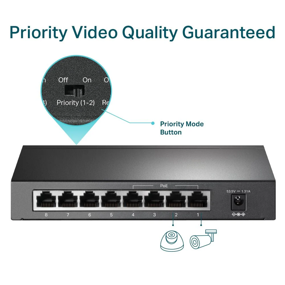 TP-Link TL-SF1008P 8-Port 10/100Mbps with 4-Port PoE+ Unmanaged Switch - Image 8