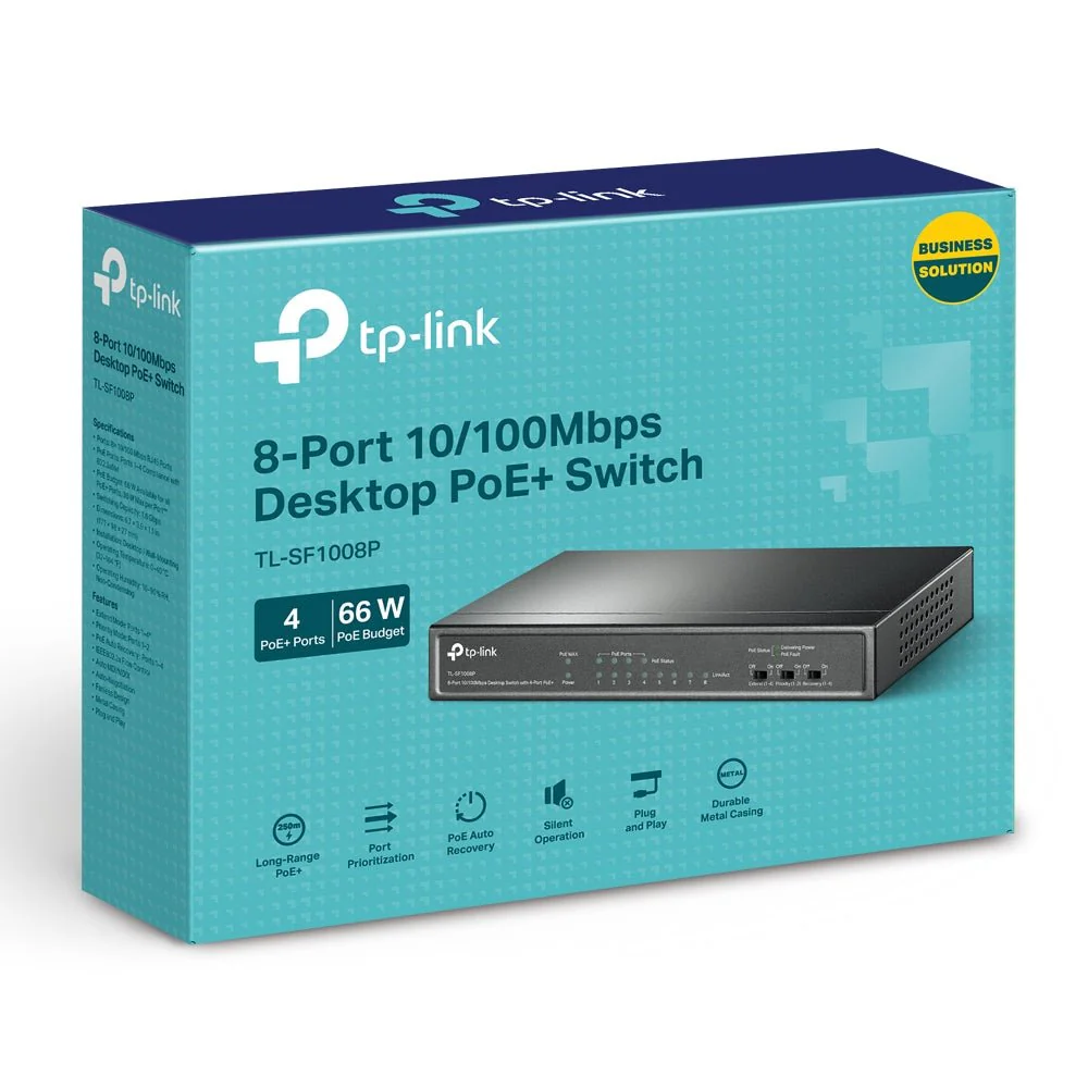 TP-Link TL-SF1008P 8-Port 10/100Mbps with 4-Port PoE+ Unmanaged Switch - Image 9