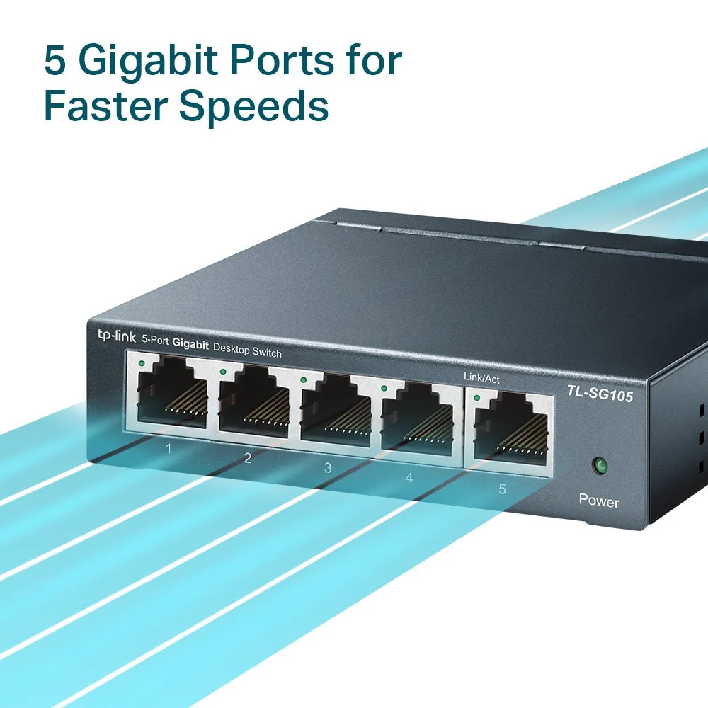 TP-Link TL-SG105 5-Port 10/100/1000Mbps Desktop Switch - Image 5