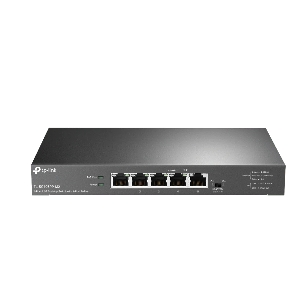 TP-Link TL-SG105PP-M2 5-Port 2.5G with 4-Port PoE++ Unmanaged Switch