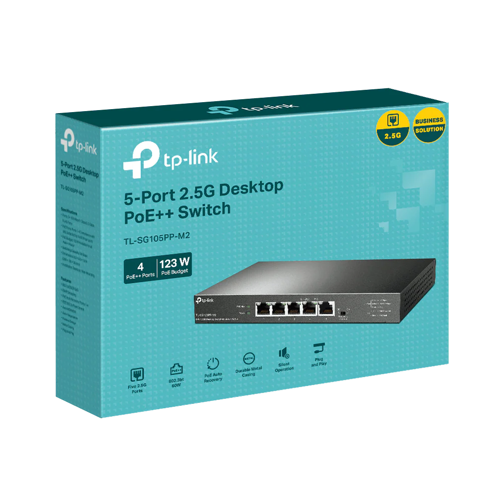 TP-Link TL-SG105PP-M2 5-Port 2.5G with 4-Port PoE++ Unmanaged Switch - Image 3