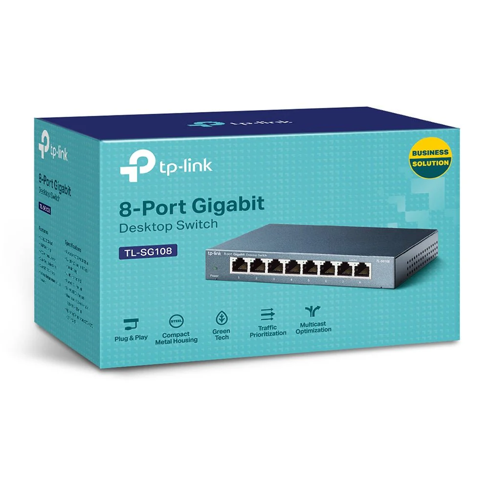 TP-Link TL-SG108 8-Port 10/100/1000Mbps Desktop Switch - Image 3