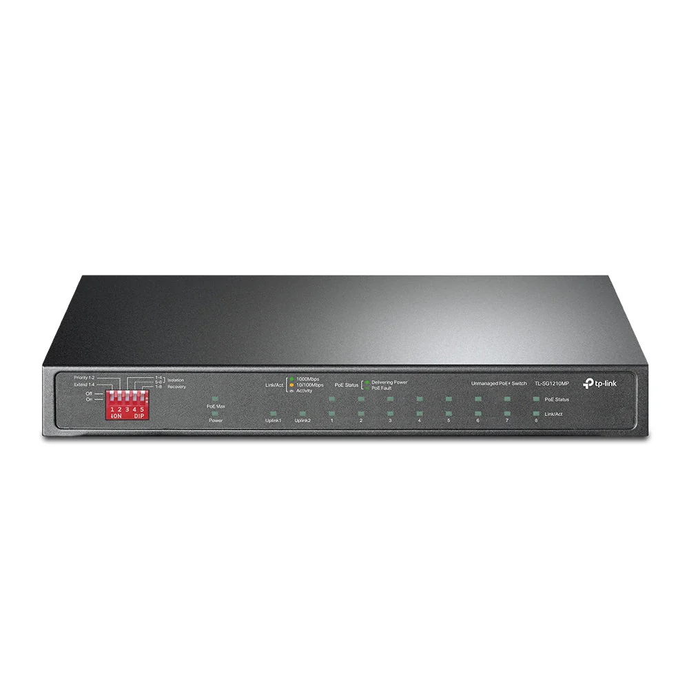 TP-Link TL-SG1210MP 10-Port Gigabit with 8-Port 250m Long Range PoE+ Unmanaged Switch