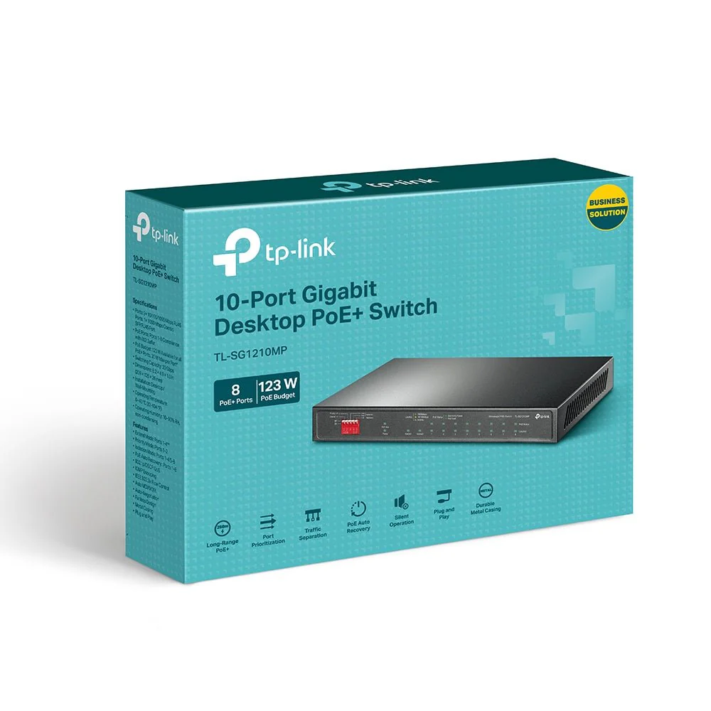 TP-Link TL-SG1210MP 10-Port Gigabit with 8-Port 250m Long Range PoE+ Unmanaged Switch - Image 4