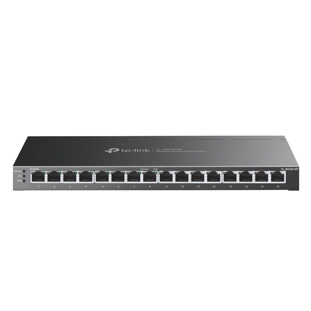 TP-Link TL-SG2016P JetStream 16-Port Gigabit Smart Switch with 8-Port PoE+