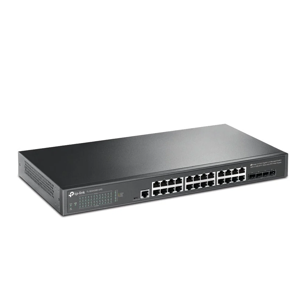 TP-Link TL-SG3428X-UPS JetStream 24-Port Gigabit L2+ Managed Switch with 4 10GE SFP+ Slots and UPS Power Supply - Image 2