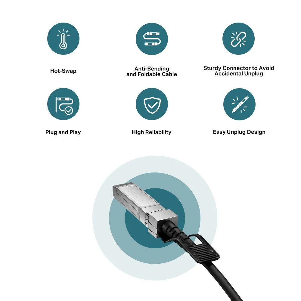 TP-Link TL-SM5220-1M 1 Meter 10G SFP+ Direct Attach Cable - Image 6