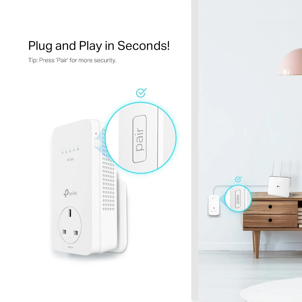 TP-Link TL-WPA8631P AV1300 Gigabit Passthrough Powerline AC Wi-Fi Extender - Image 6