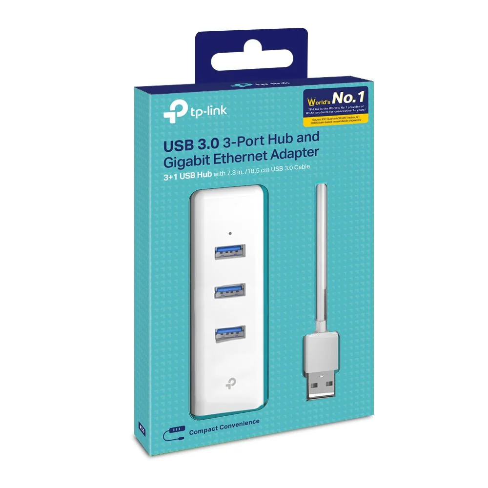 TP-Link UE330 USB 3.0 3-Port Hub & Gigabit Ethernet Adapter 2 in 1 USB Adapter - Image 3